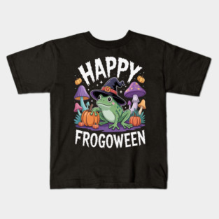Frog Lover Halloween Pun Happy Frogoween Kids T-Shirt