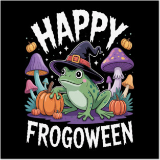 Frog Lover Halloween Pun Happy Frogoween Posters and Art