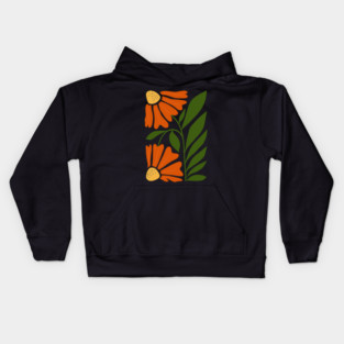 Bold Abstract Red Flowers Kids Hoodie