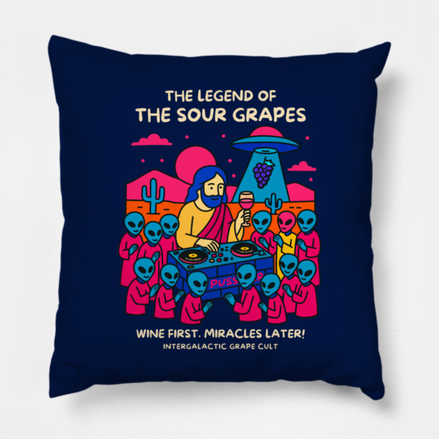 THE LEGEND OF THE SOUR GRAPES Pillow by Fabrik