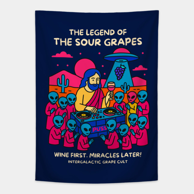 THE LEGEND OF THE SOUR GRAPES Tapestry by Fabrik