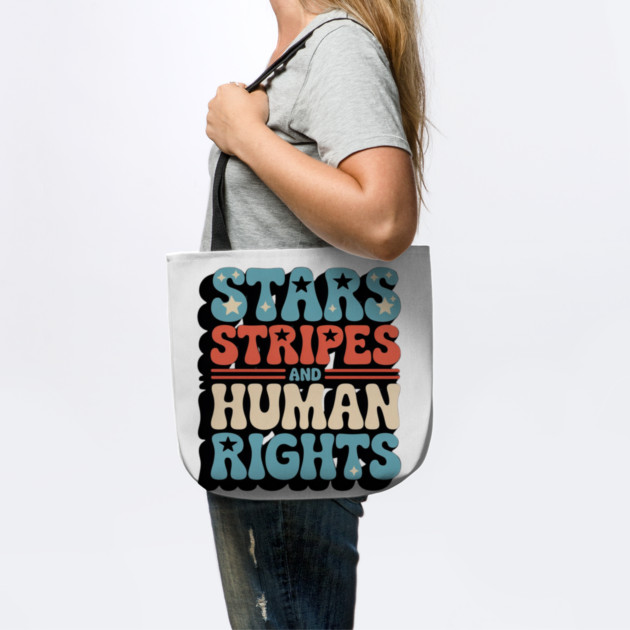 Stars Stripes and Human Rights Retro Feminist by Creatifly Graphic Tees
