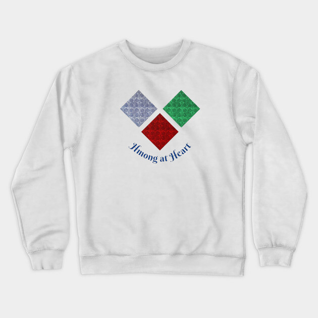 Hmong at Heart – Colorful Tribal Diamond Pattern Crewneck Sweatshirt by Pimcolle