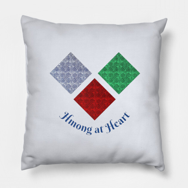 Hmong at Heart – Colorful Tribal Diamond Pattern Pillow by Pimcolle