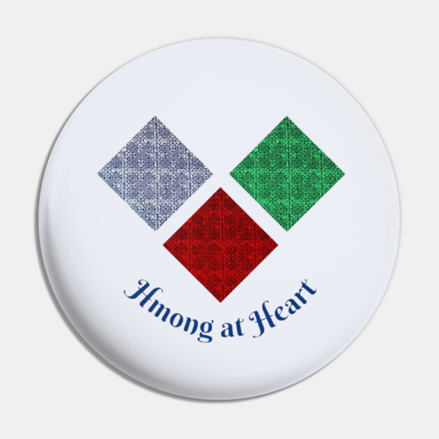 Hmong at Heart – Colorful Tribal Diamond Pattern Pin by Pimcolle