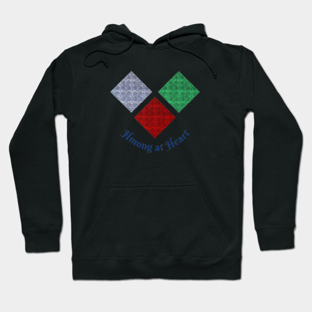Hmong at Heart – Colorful Tribal Diamond Pattern Hoodie by Pimcolle