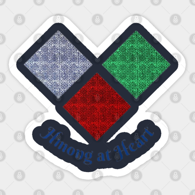 Hmong at Heart – Colorful Tribal Diamond Pattern Sticker by Pimcolle