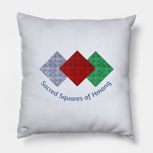 Sacred Squares of Hmong – Tribal Geometric Heritage Pillow by Pimcolle