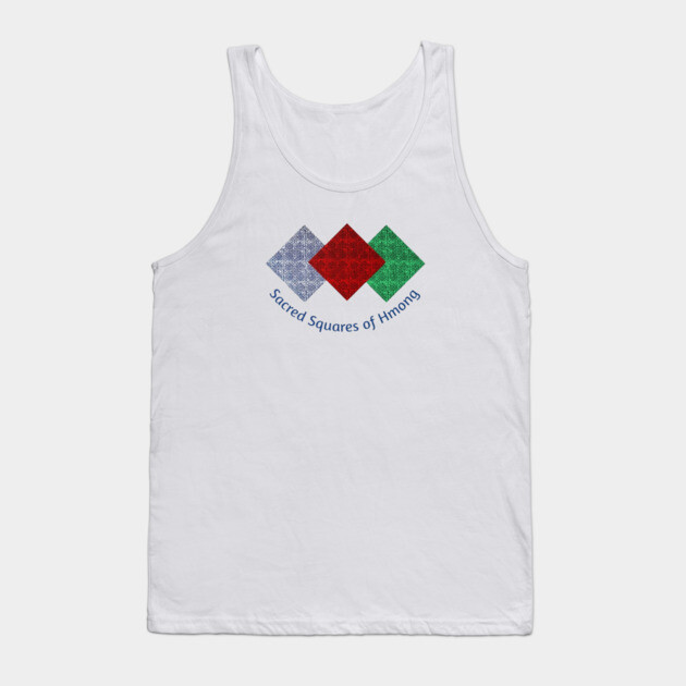 Sacred Squares of Hmong – Tribal Geometric Heritage Tank Top by Pimcolle
