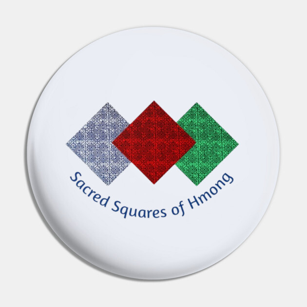 Sacred Squares of Hmong – Tribal Geometric Heritage Pin by Pimcolle