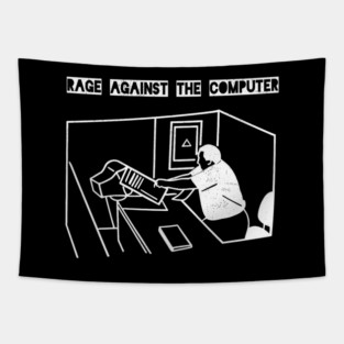 Rage Against the Computer Tee – Office Meltdown Meme | Tech Rage Series Tapestry