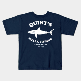 Quint's Shark Fishing Amity Island Es 1975 Jaws Kids T-Shirt