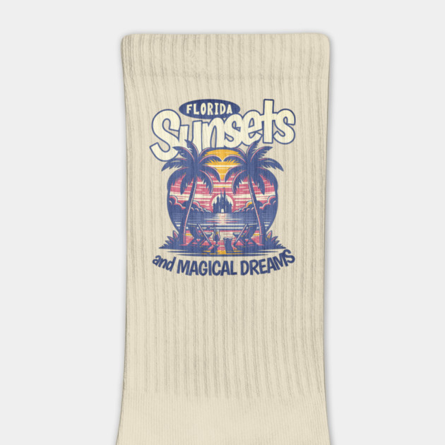 Florida Sunsets and Magical Dreams Castle overlooking the Beach by Joaddo