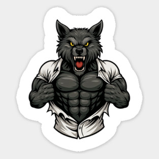 Wolf Ripping Off Shirt Magnet
