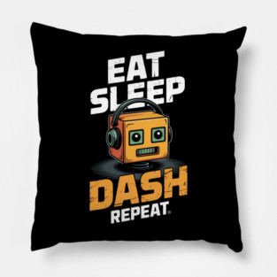 Eat Sleep Dash Repeat Video Game Geometry Dash Pillow