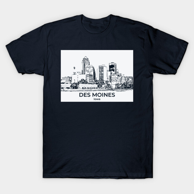 Des Moines - Iowa T-Shirt by Lakeric