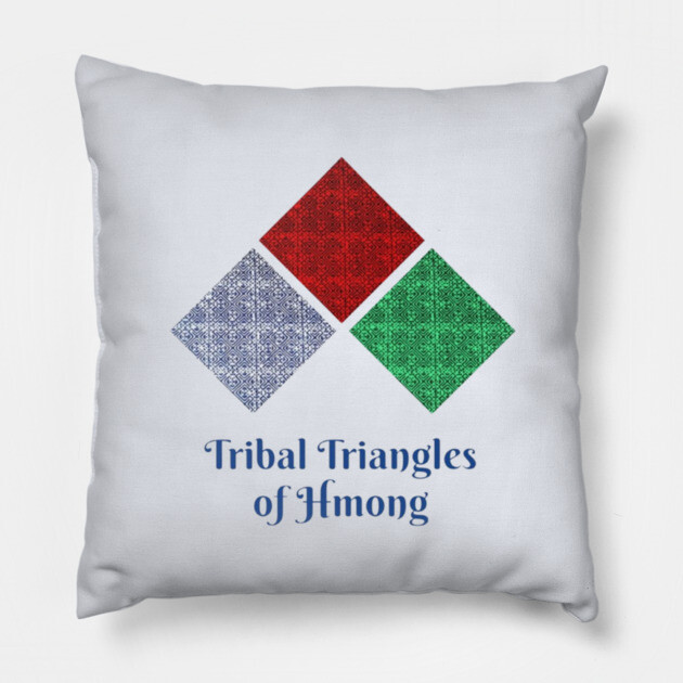 Tribal Triangles of Hmong – Geometric Heritage Art Pillow by Pimcolle