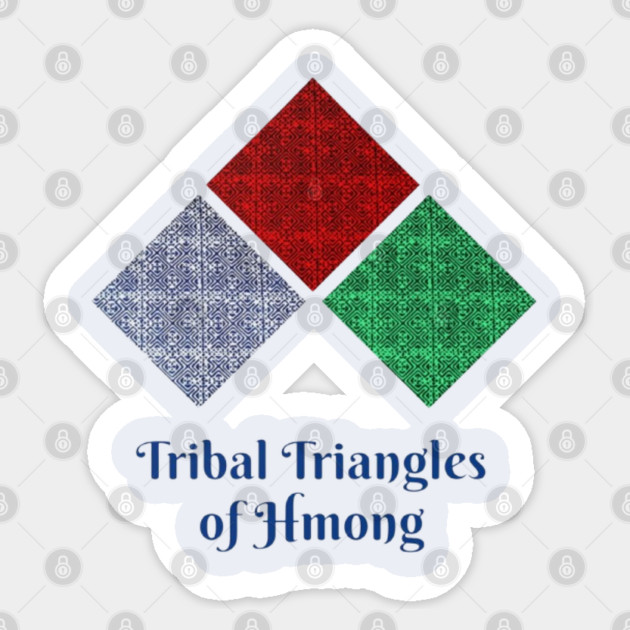 Tribal Triangles of Hmong – Geometric Heritage Art Sticker by Pimcolle