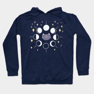Moon Phases Cat Hoodie