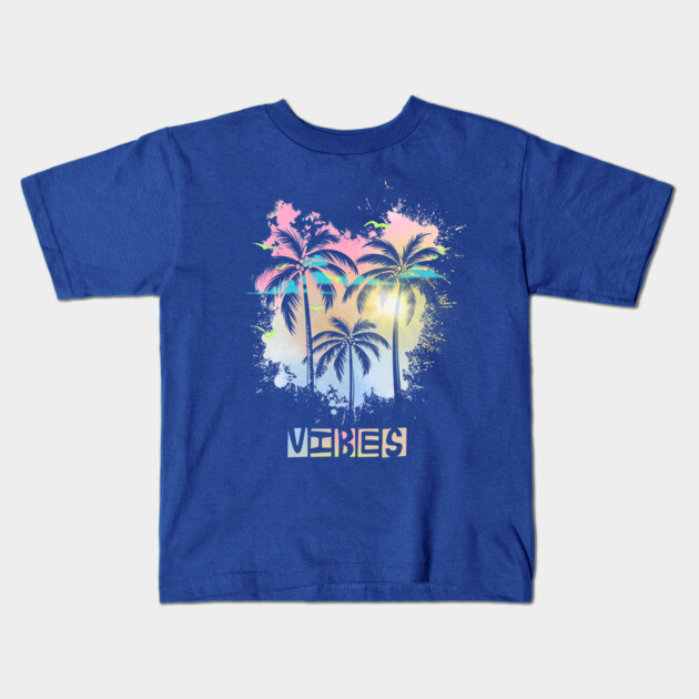 Vibes Summer Tropical Chill Retro Style Kids T-Shirt by casualteesinc