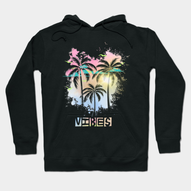 Vibes Summer Tropical Chill Retro Style Hoodie by casualteesinc
