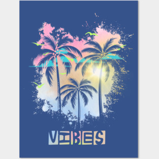 Vibes Summer Tropical Chill Retro Style Posters and Art