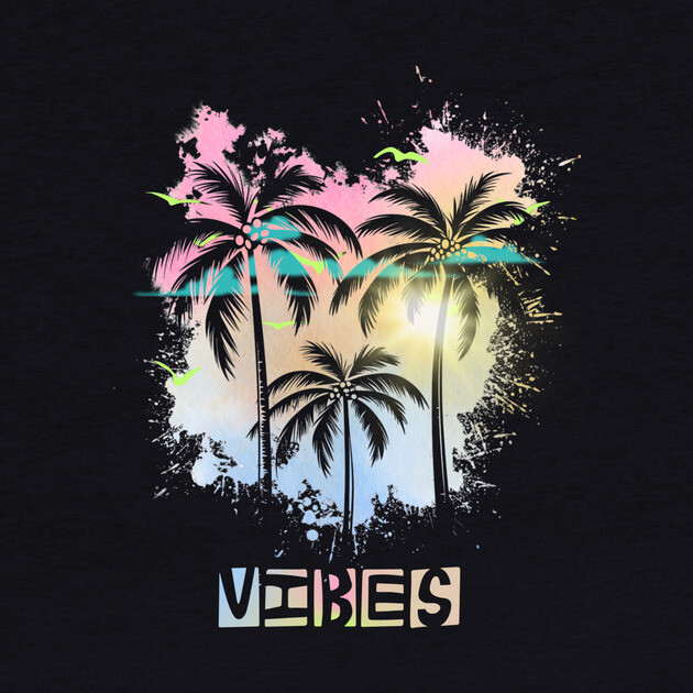 Vibes Summer Tropical Chill Retro Style by casualteesinc