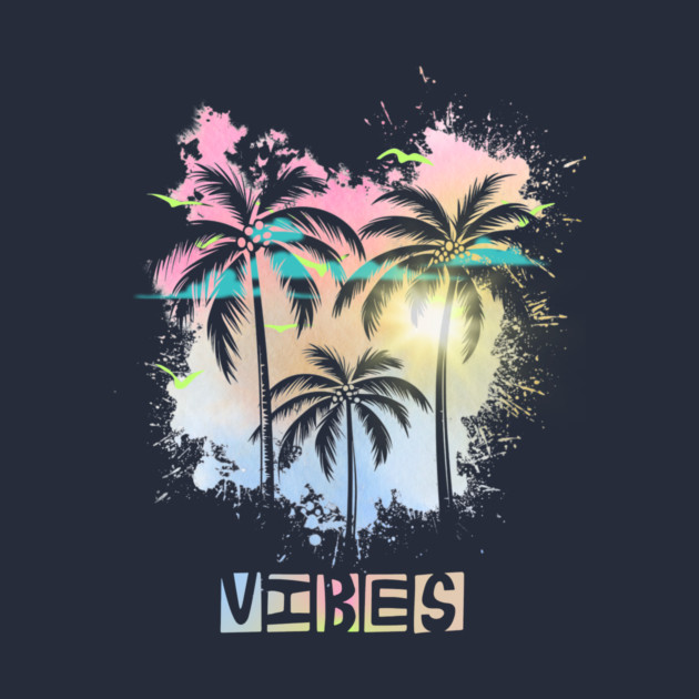 Vibes Summer Tropical Chill Retro Style by casualteesinc
