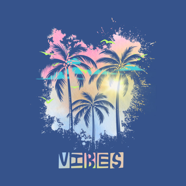 Vibes Summer Tropical Chill Retro Style by casualteesinc