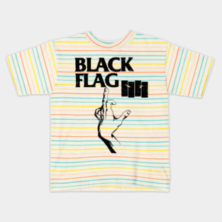 BLACK FLAG AND HAND SIGN Kids T-Shirt