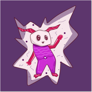 Alien Bunny in a Portal Posters and Art