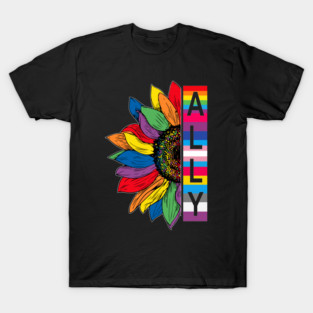 LGBTQ Ally Shirt for Gay Pride Men Women Children Sunflower T-Shirt