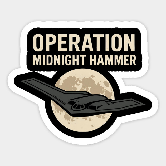 Operation Midnight Hammer 4th of July Stealth Bomber USA Flag Sticker by ArtistTee ⭐⭐⭐⭐⭐