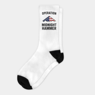 Operation Midnight Hammer USA Flag Bomber – Patriotic 4th of July Military Socks