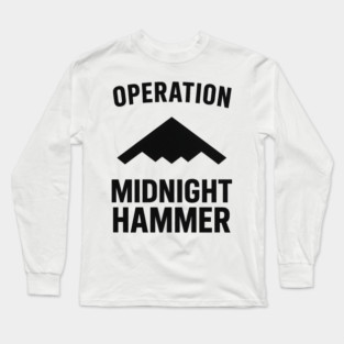 4th of July Stealth Bomber  – Operation Midnight Hammer Patriotic American Flag Design Long Sleeve T-Shirt
