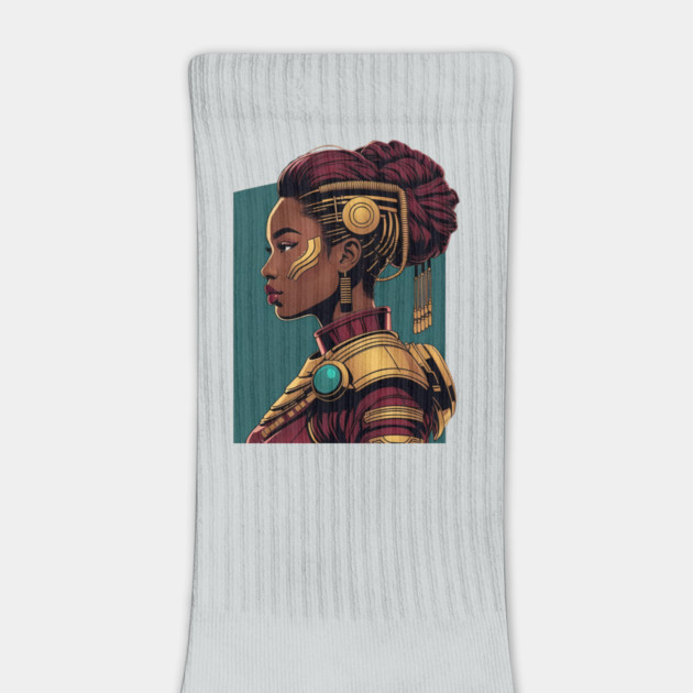 Afro-Futurism Warrior Queen – “Built From Stardust” Bold Art Design by Anne Lee