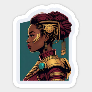 Afro-Futurism Warrior Queen – “Built From Stardust” Bold Art Design Magnet