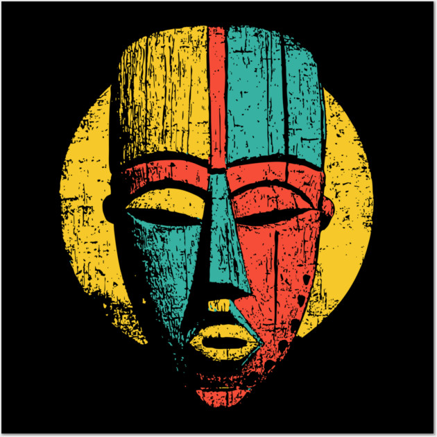 Bold Tribal African Mask Pop Art Print Wall Art by TuncGK