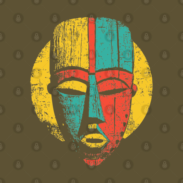 Bold Tribal African Mask Pop Art Print by TuncGK