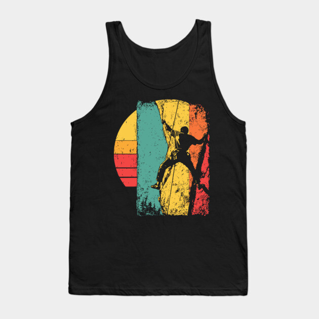 Retro Rock Climber Adventure Pop Art Tank Top by TuncGK