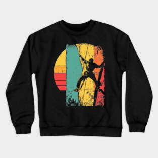 Retro Rock Climber Adventure Pop Art Crewneck Sweatshirt