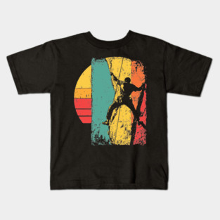 Retro Rock Climber Adventure Pop Art Kids T-Shirt