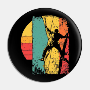 Retro Rock Climber Adventure Pop Art Pin