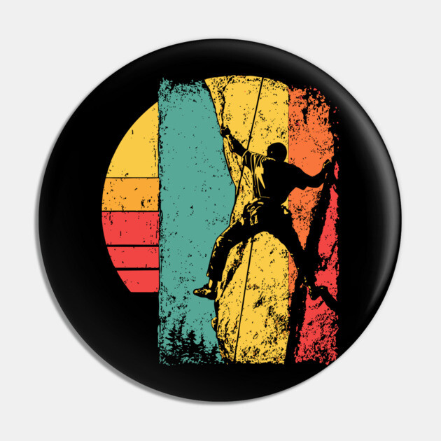 Retro Rock Climber Adventure Pop Art Pin by TuncGK