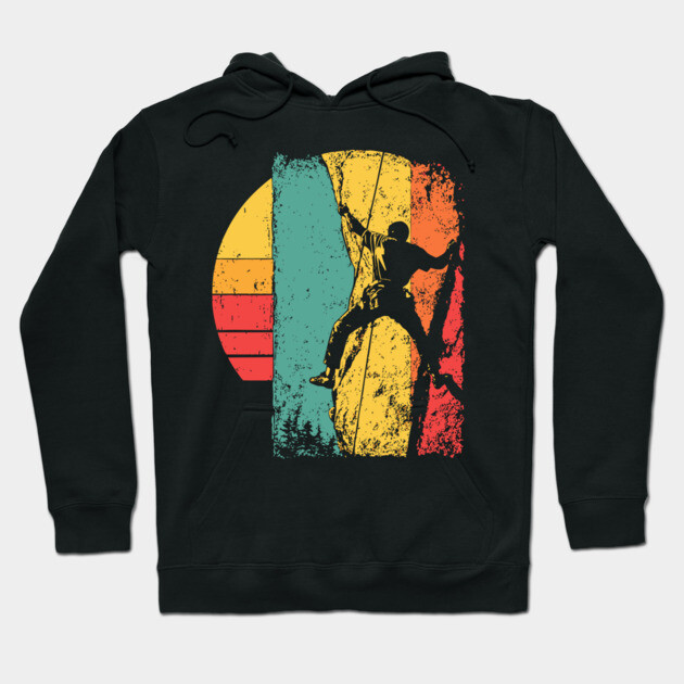 Retro Rock Climber Adventure Pop Art Hoodie by TuncGK