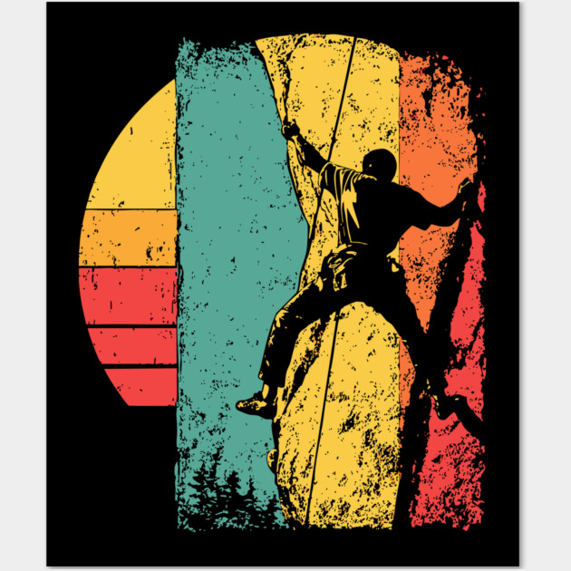 Retro Rock Climber Adventure Pop Art Wall Art by TuncGK
