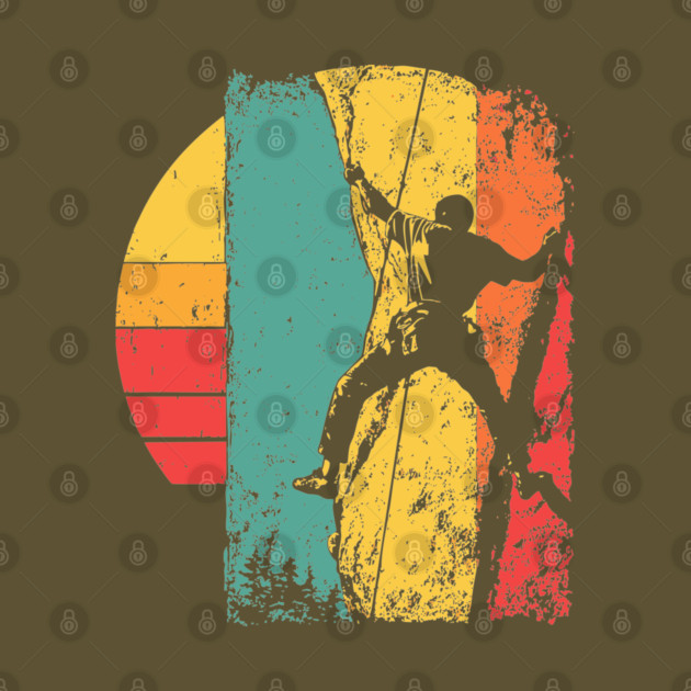 Retro Rock Climber Adventure Pop Art by TuncGK