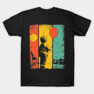 Vintage Balloon Child Urban Pop Art T-Shirt