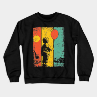 Vintage Balloon Child Urban Pop Art Crewneck Sweatshirt