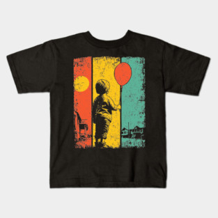 Vintage Balloon Child Urban Pop Art Kids T-Shirt